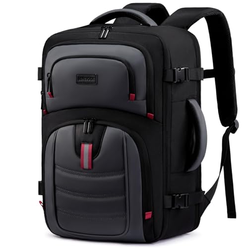 LOVEVOOK 40L Travel Backpack for Men - Airline Approved Carry On Backpack - color: Black & Gray, size: 50L-18inch