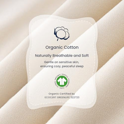 KaiyaBaby Organic Cotton Baby Sleep Sack, Long Sleeve 1.0 TOG, 18-36M - color: Cream, size: 18-36M