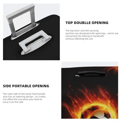 Football Luggage Cover Elastic Washable Suitcase Sleeve Anti-Scratch Stain Resistant, Stretchable Baggage Protector Fit (S 18-21 Inch Luggage) - size: Small, style: Football