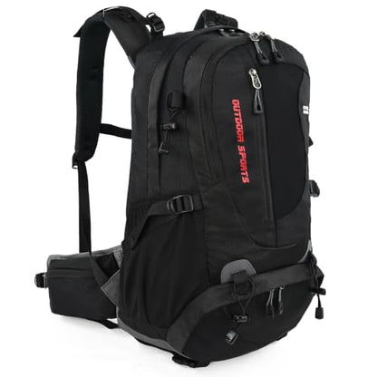 35L Water-resistant Hiking Backpack, Lightweight Backpack For Unisex(Black) - color: Black