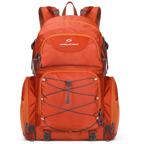 Maelstrom 40L Waterproof Hiking Backpack, Lightweight Travel Daypack - color: Orange