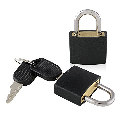 8 Pc Metal Padlock Solid Brass Luggage, Backpack, Diary, Jewelry Box, Crafts, School Teaching Lock with Key and Durable Cover (Small, Blue) - color: Blue, size: Small