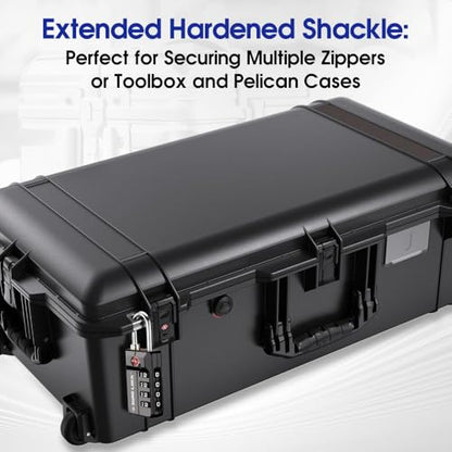 SURE LOCK TSA Approved 4-Digit Resettable Combination Luggage Locks with Open Alert, Easy-Read Dials - for Luggage, School Lockers, Gym, Office, Toolbox & Security Cases (Black 2 Pack) - color: BLACK 2 PACK