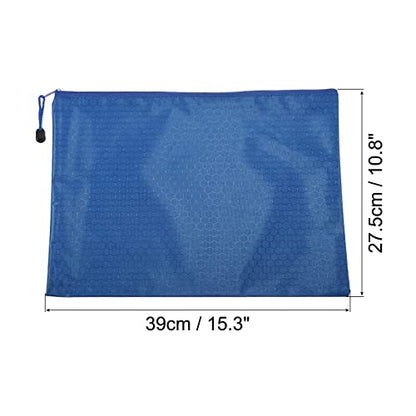 PATIKIL Waterproof Zipper File Bags 2 Pack B4 Document Storage Folders Bills Pencil Pouch for Office Travel, Blue - color: Blue