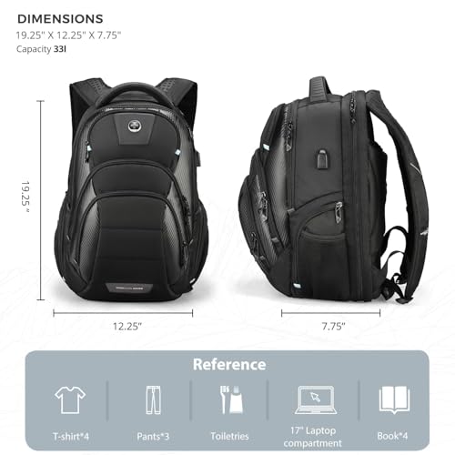 Swissdigital Design Laptop Backpack with Apple Find My Network SD1643FB-01 - color: Black/17inch