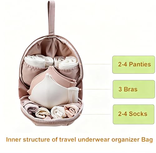Woman Travel Underwear Organizer Portable Storage Bag (Pink)