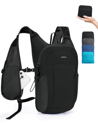 ECOHUB Small Hiking Daypacks Men 15L Lightweight Backpack for Travel Black - color: Black