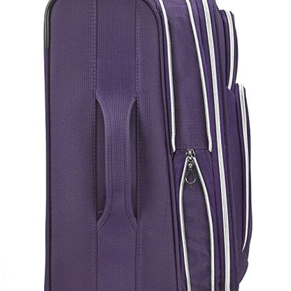 Traveler's Choice Lares 소프트 사이드 확장 가능한 수하물 스피너 휠 포함, 퍼플., Lares 스피너 휠이 있는 소프트사이드 확장 가능한 수하물 - color: 퍼플., size: Checked 26-Inch