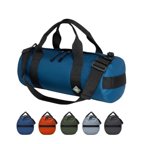 14L Compact Heavy Duty Duffle Bag, Weatherproof Ripstop Gym Travel Gear Bag - color: Pacific Blue, size: 08" x 18" (14 Liters)