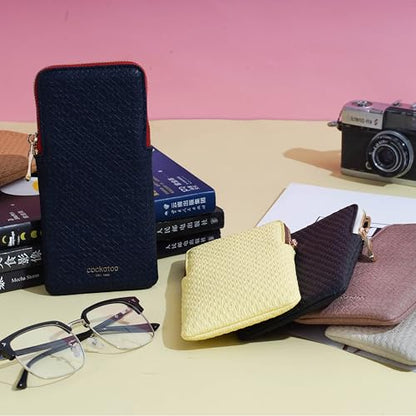 Cockatoo Portable Glasses Case, Drop-Resistant Eyewear Storage Pouch, Slim Soft Case for Sunglasses, with Cleaning Cloth - color: Fresh Salmon