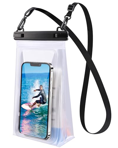 PEDVSTY Waterproof Phone Pouch Floating, Double Seals, Expandable Space - color: White, size: Regular (Up to 7.2")