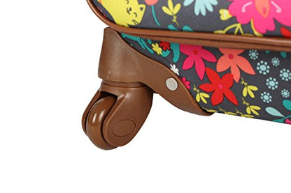 Lily Bloom Design Pattern 28" Luggage Softside Expandable With Double Spinner Wheels, Large Lightweight Suitcase Checked Bag For Women - color: Playful Garden