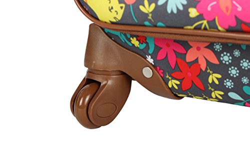 Lily Bloom Design Pattern 28" Luggage Softside Expandable With Double Spinner Wheels, Large Lightweight Suitcase Checked Bag For Women - color: Playful Garden