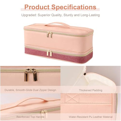 BAGCRAZY Travel Case for Shark FlexStyle & Dyson Airwrap, Pink and Crimson - color: Pink and Crimson