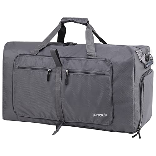 Woogwin Travel Duffel Bag Large Foldable Waterproof Overnight Bag for Beach Swim Bags Pool Sports Gym - color: 100L Grey