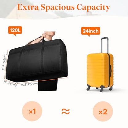 Lifewit 120L Extra Large Storage Duffle Bag for Travel, Camping, 2 Packs - size: 120L