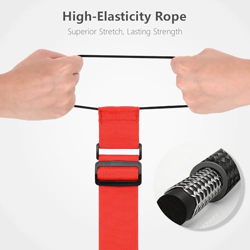 Mayski 4 Pack Adjustable Elastic Luggage Connector Straps for Suitcases - color: Red