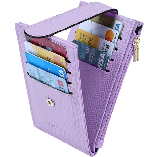 Chelmon Women's RFID Slim Card Holder Wallet - color: Light Purple