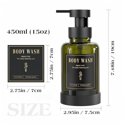 Luxspire Foaming Soap Dispenser 15oz Hand Soap Bottle, Olive Green, 2 Pack - color: Olive Green