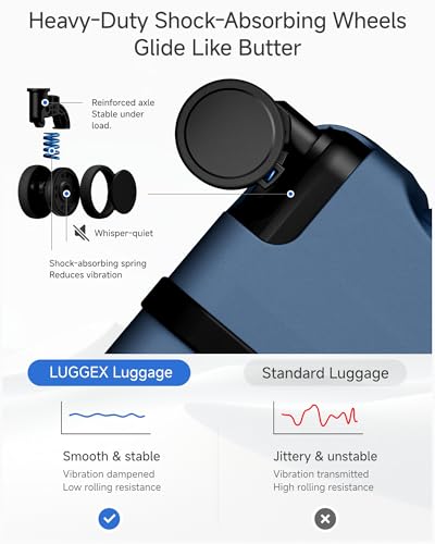 LUGGEX Top Opening Trunk Luggage, Aluminum Frame, Blue, 26" - color: Blue, size: 26 Inch Aluminum