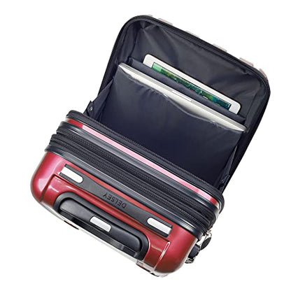 Delsey Luggage Helium Aero, International Carry On Luggage, 19", Front Pocket Hard Case Spinner Suitcase, Brick Red - color: Brick Red, size: Carry-On 19 Inch