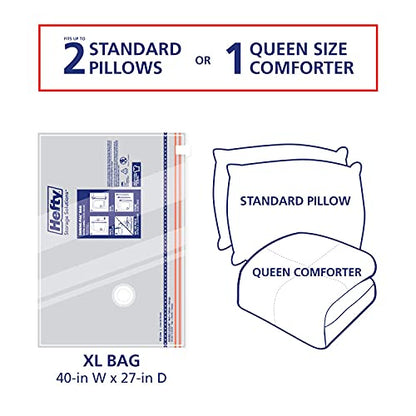 Hefty Shrink-Pak - 3 Extra Large Vacuum Storage Bags for Clothes, Pillows, Towels, or Blankets - Space Saver Vacuum Sealer Bags Ideal Under Bed Storage Solutions - size: Solo, style: 3 X-Large / Clothing