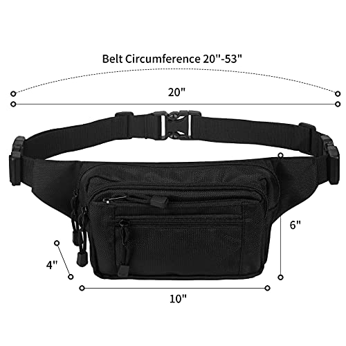 USPECLARE Clear Fanny Pack Stadium Approved Large Multi-Purpose Waist Bag - color: Black, style: 1-pack-nylon