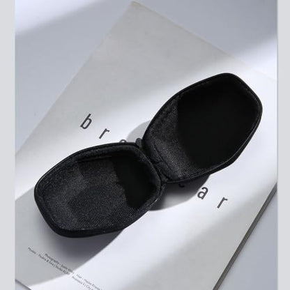 Unisex Semi-Hard Shell Folding Eyeglasses Cases With Clasps - color: Black