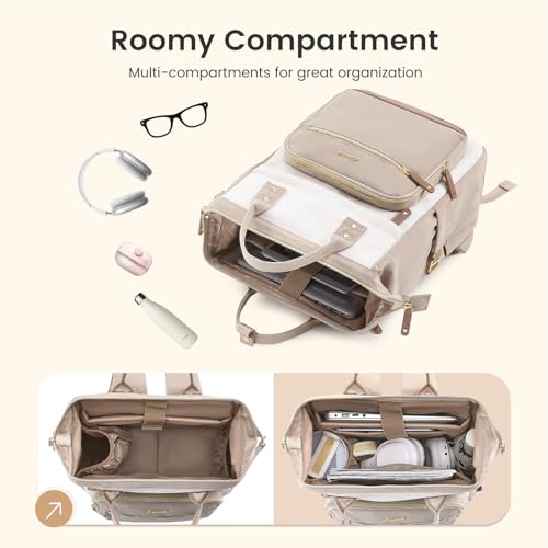 LOVEVOOK Laptop Backpack Women, 15.6 Inch Work Backpack - color: Bean-green, size: 15.6INCH