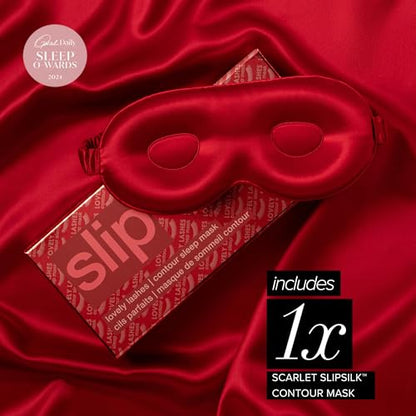 Slip Silk Contour Sleep Mask, Scarlet - Lash-Friendly Design, Blocks Light - color: Scarlet