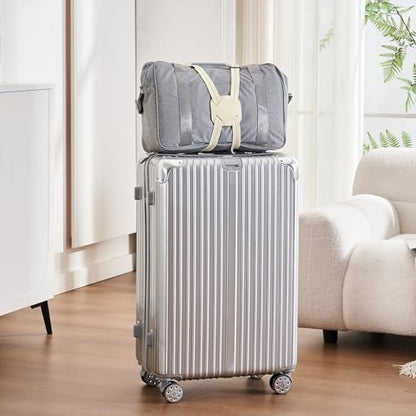 Travelkin Luggage Straps Bag Bungee for Suitcase Add a Bag TSA Approved - color: Almond white-2 PACK