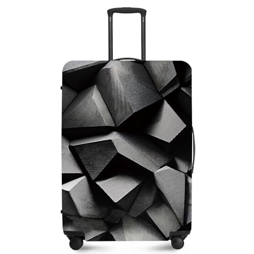 ANNA QUEEN Travel Luggage Cover Suitcase Protector Suitcase Cover Anti-Scratch,Stretchable Bag Cover Washable Durable Polyester - color: Black 3D, size: L(fits 28-30Inch suitcase)