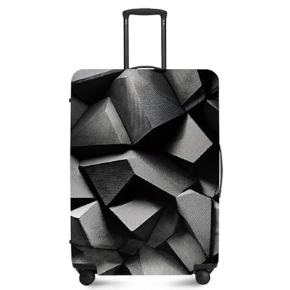 ANNA QUEEN Travel Luggage Cover Suitcase Protector Suitcase Cover Anti-Scratch,Stretchable Bag Cover Washable Durable Polyester - color: Black 3D, size: L(fits 28-30Inch suitcase)