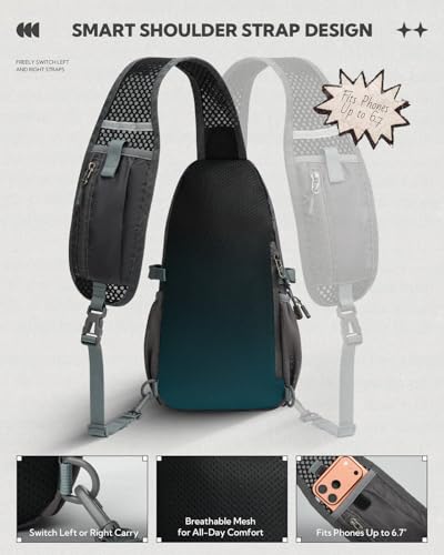WATERFLY Packable Sling Bag RFID Travel Crossbody Backpack for Women Men - color: Gray
