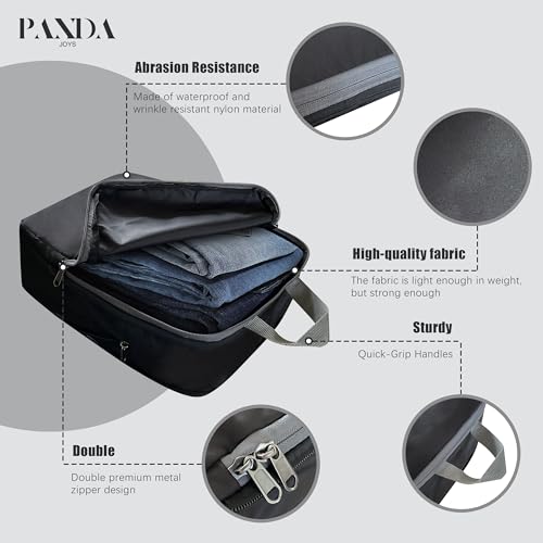 4 Set Compression Packing Cubes Travel - Travel Accessories Expandable Packing Organizers for Carry On - Essentials Luggage Bags - Black - color: Black