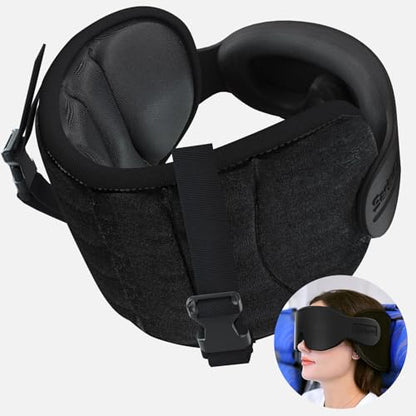 SARISUN Travel Pillows for Airplanes, Stable Head Support, Travel Essential - color: Black