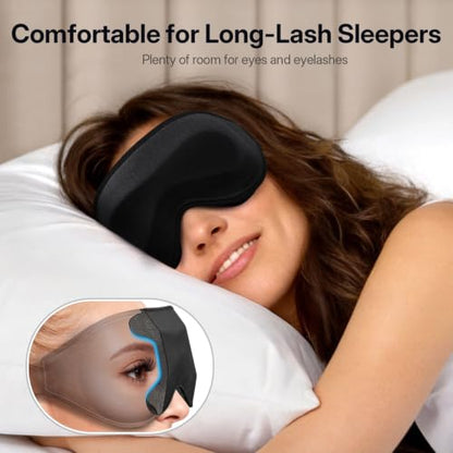 LitBear Sleep Mask for Lash Extension, Blackout Sleeping Mask for Women Men - color: Black