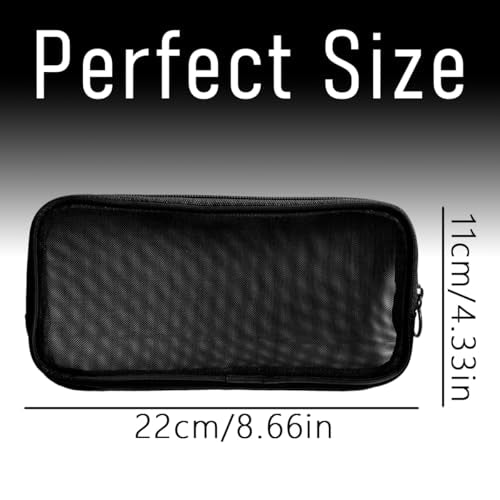 3 Pcs Mesh Cosmetic Bags Black Makeup Brush Bag for Travel Toiletry