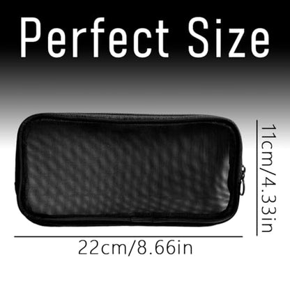 3 Pcs Mesh Cosmetic Bags Black Makeup Brush Bag for Travel Toiletry
