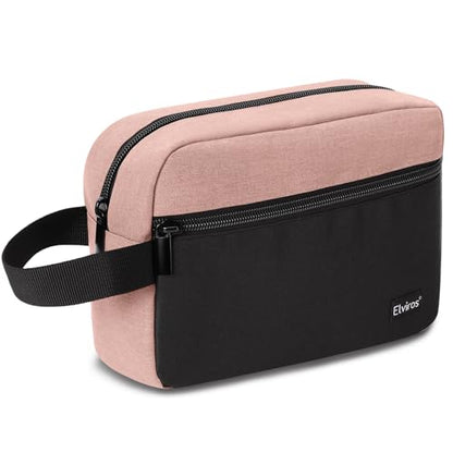 Elviros Hanging Toiletry Bag, Travel Makeup Dopp Kit, Small, Pink & Black - color: Pink&Black, size: Small