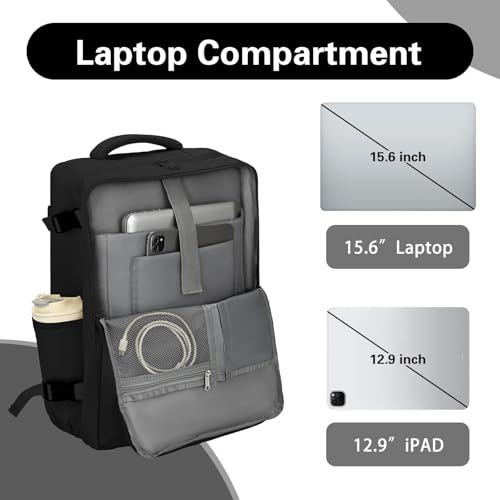 Travel Carry On Backpack for Women, TSA Approved 15.6" Laptop Daypack - color: Black, size: Large