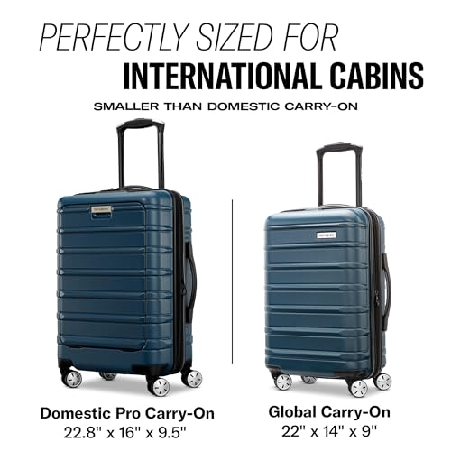 Omni 2 Airline Approved Carry-On Luggage – Stress-Free Size Meets 22x14x9" Requirements – For Fast Trips & Avoiding Baggage Fees – Dual 360° Spinner Wheels, USB Power Hub, Expands 1.5” – Purple - color: Purple, size: Carry-on Spinner