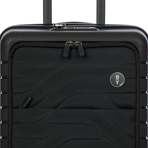 Bric's B|Y Ulisse Carry-On Luggage with Spinner Wheels – Airline Approved Hard Shell Suitcase, TSA Combination Lock & USB Port - Removeable Wash Bag Included - 21 Inch with Front Pocket, Black - color: Black, size: Carry-on with front pocket