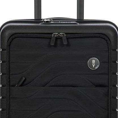 Bric's B|Y Ulisse Carry-On Luggage with Spinner Wheels – Airline Approved Hard Shell Suitcase, TSA Combination Lock & USB Port - Removeable Wash Bag Included - 21 Inch with Front Pocket, Black - color: Black, size: Carry-on with front pocket