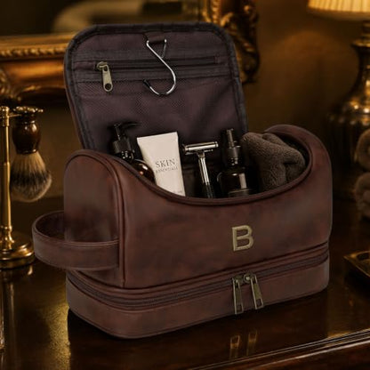 Personalized Toiletry Bag for Men, Initial Custom Gifts for Men - style: B