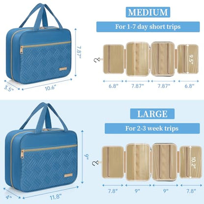 Hanging Travel Toiletry Bag Women & Men Water Resistant Makeup Bag - color: Blue, size: Medium