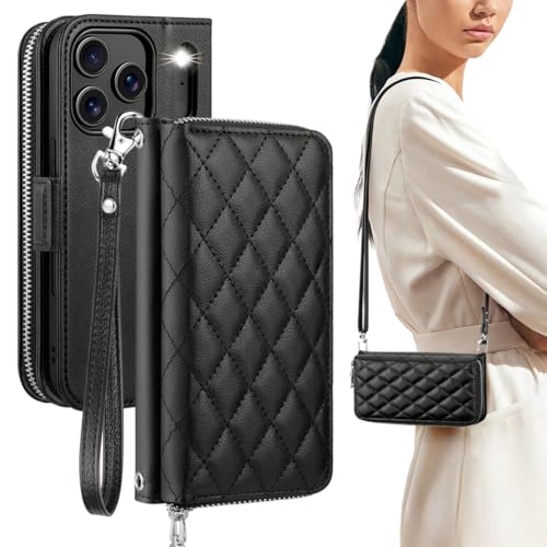 OCASE Crossbody Wallet Case for iPhone 18 Pro Max/ 17 Pro Max, Black Argyle - color: Black Argyle, size: iPhone 17 Pro Max/ iPhone 18 Pro Max