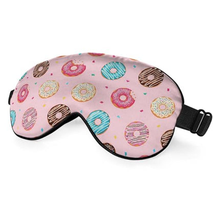 Silk Sweet Donut Sleep Eye Mask Chocolate Candy Food Polka Dot Stars Adjustable Strap for Travel Nap Shift Work Office - color: Sweet Donut