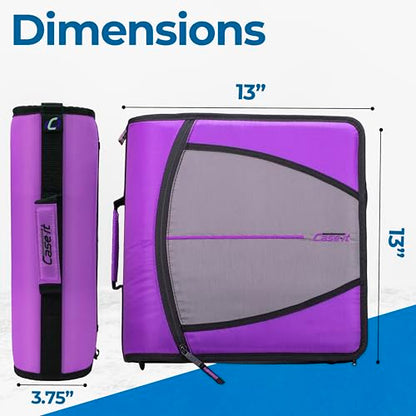 Case-it School Zipper Binder | 3" O-Rings | 600-Sheet | D-146 Deep Purple - color: I Deep Purple, size: 1 Pack