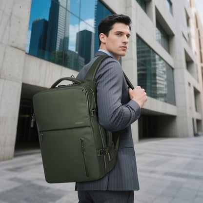 30L Lay Flat Travel Backpack for 16 Inch Laptop Carry On Green - color: Green
